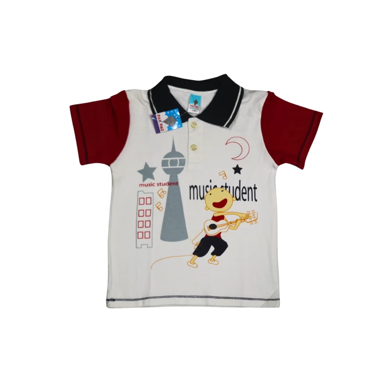 Printed Polo Shirt & Navy Shorts Set for Kids