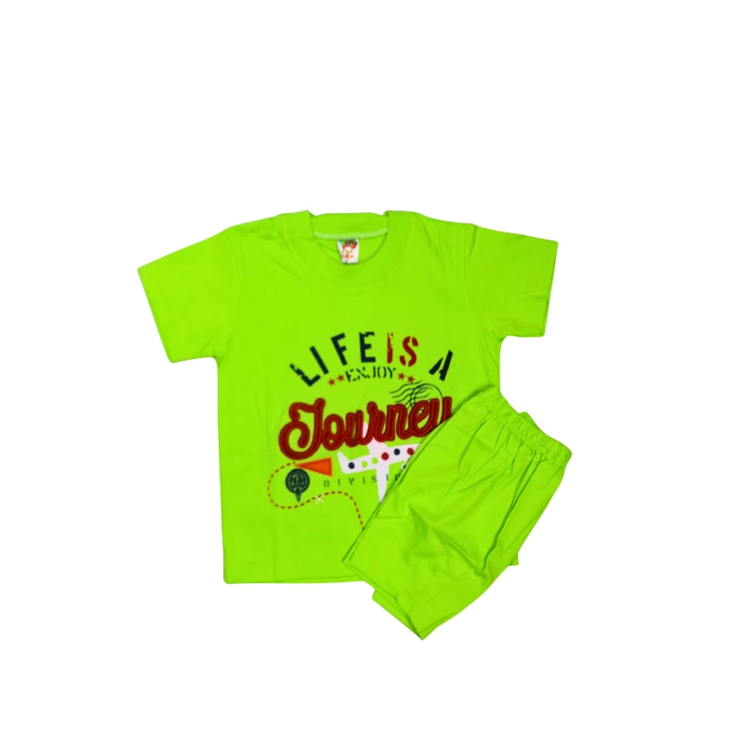 Kids T-Shirt Set – "Life is a Journey" Graphic Tee with Shorts