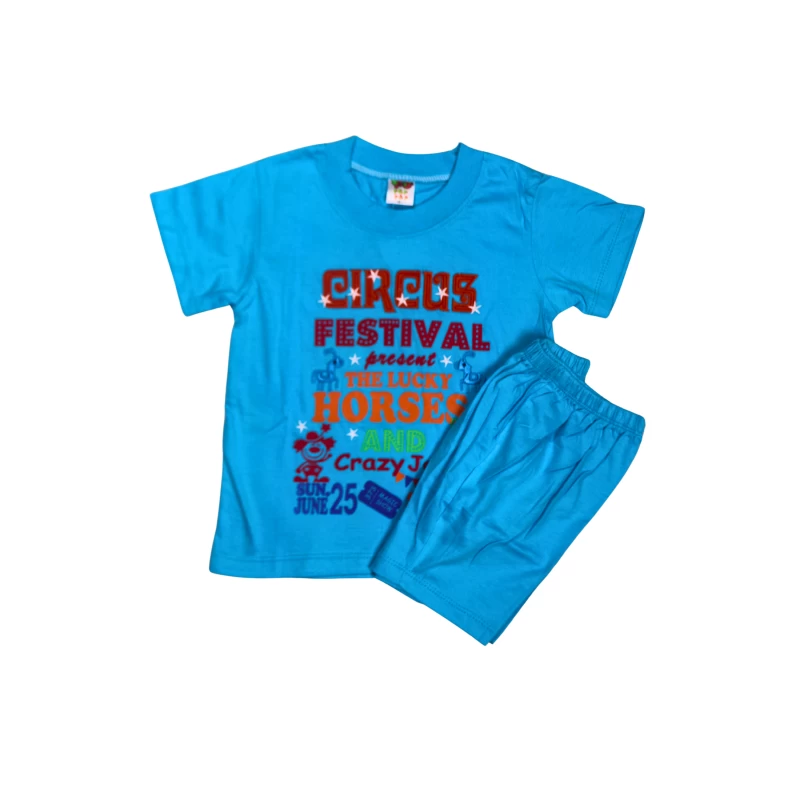 Circus Theme Kids T-Shirt & Shorts Set – The Lucky Horses & Crazy Jump