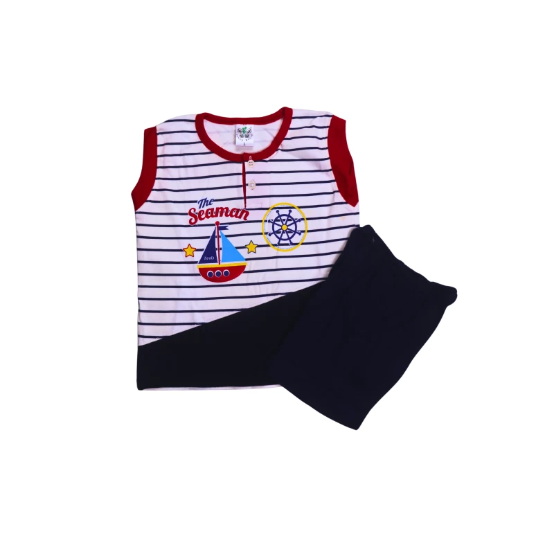 Nautical Sailor Kids Pajama Set - Striped Tank Top