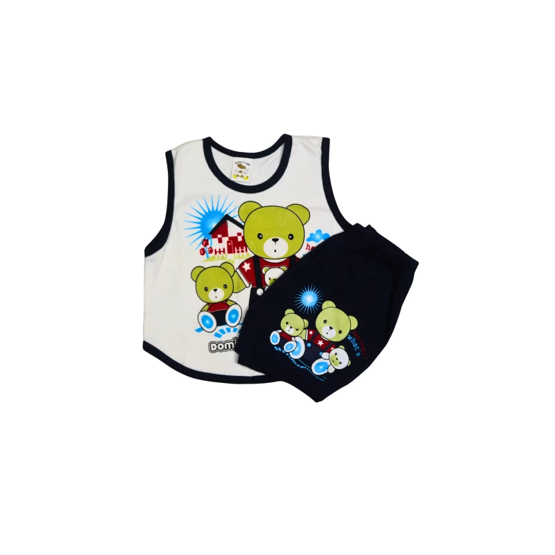 Teddy Bear Graphic Kids Tank Top & Shorts Set