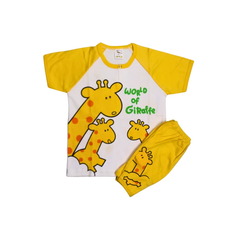 Giraffe World of Giraffe Kids Pajama Set – Short Sleeve Tee & Shorts