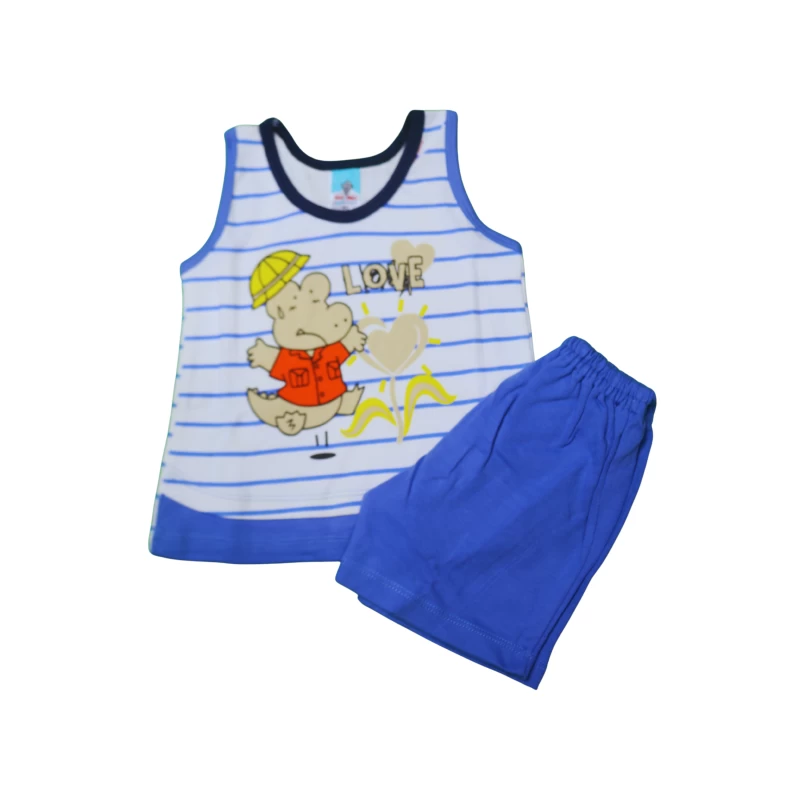 Kids Cartoon Sleeveless Tank Top and Shorts Set