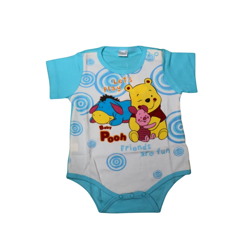 Baby Pooh & Friends Graphic Onesie — Short Sleeves, Pink Trim