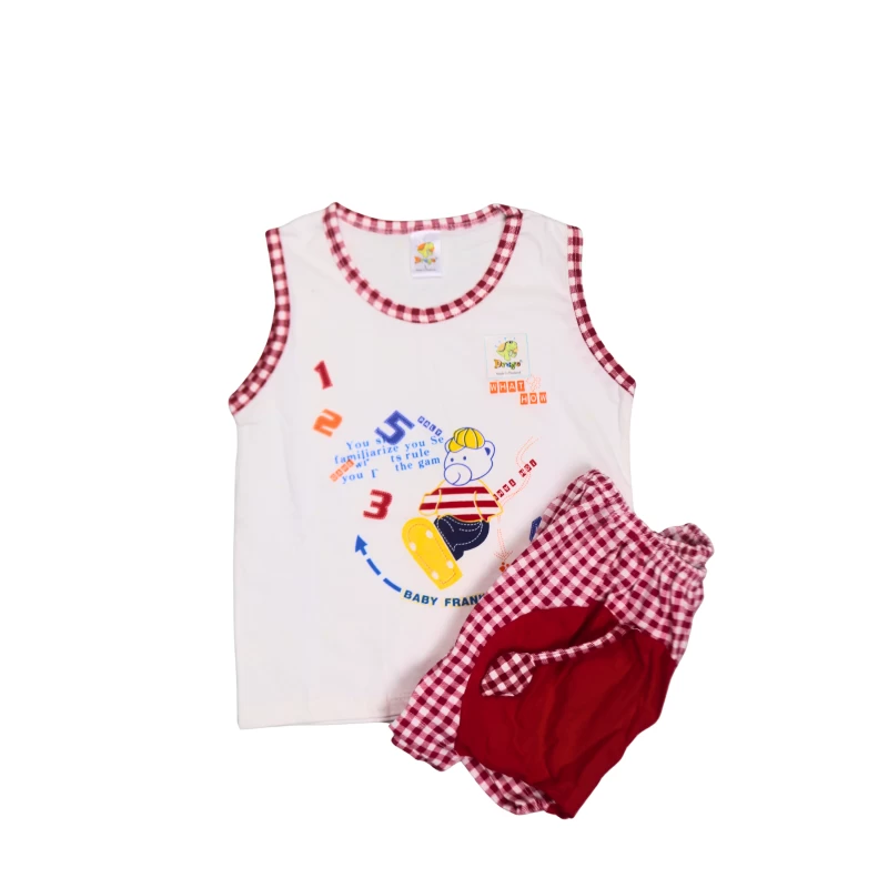 Baby Boy Tank Top & Checkered Shorts Set