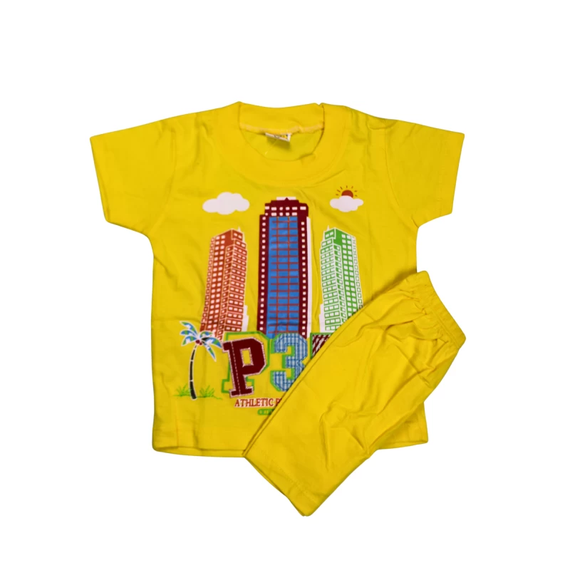 Kids Graphic Tee & Shorts Set – City Skyline Adventure