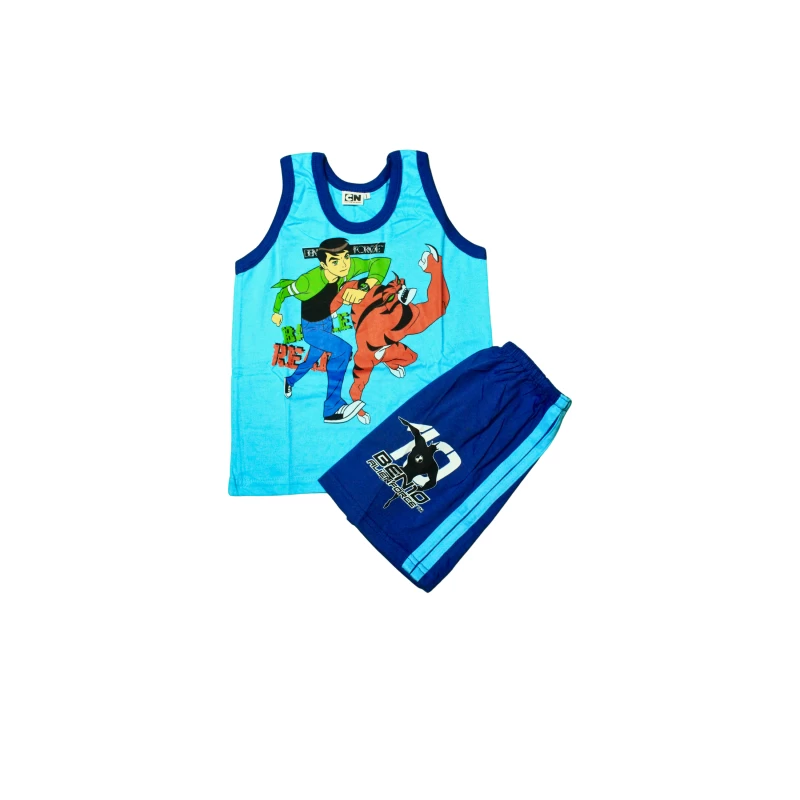 Kids Superhero Tank Top & Shorts Set – Cartoon Battle Print