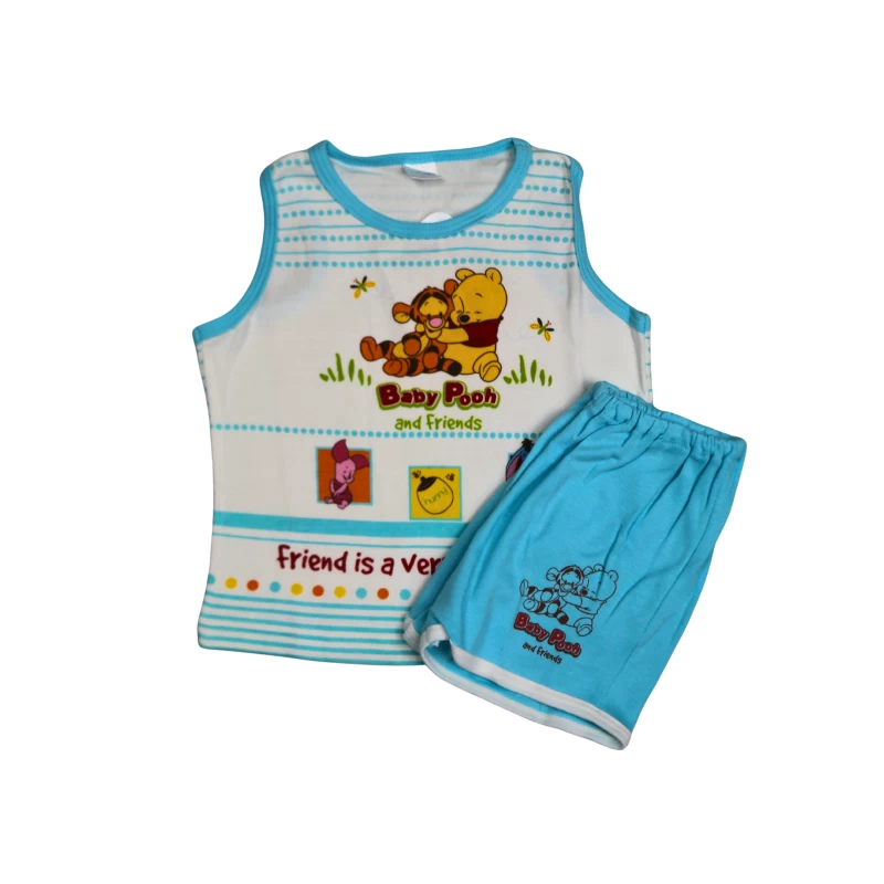 Baby Pooh & Friends Sleeveless Tank Top + Shorts Set for Boys & Girls