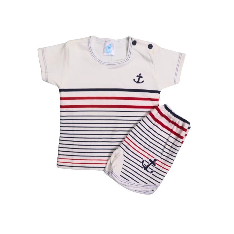 Boys’ Nautical Striped Tee & Shorts Set