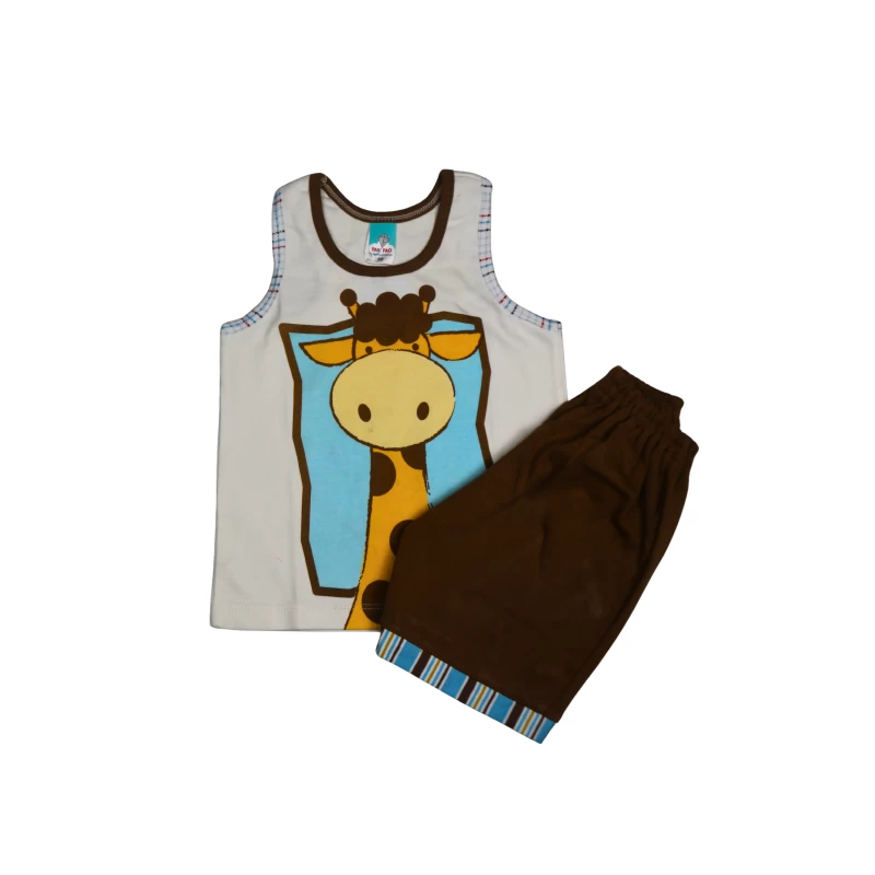 Giraffe Cartoon Tank Top for Kids