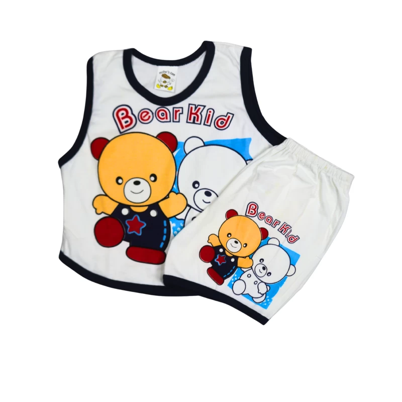 BearKid Cartoon Tank Top & Shorts Set for Kids