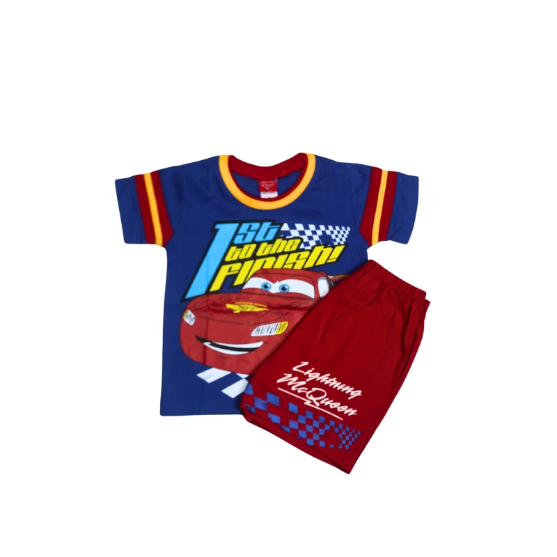 Cars Themed Lightning McQueen Graphic Kids T-Shirt & Shorts Set