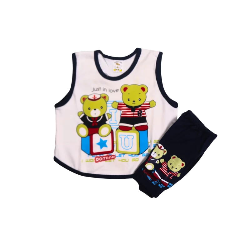 Kids Teddy Bear Graphic Tank Top & Shorts Set