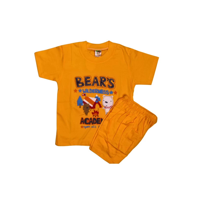 Bright Kids’ Bear & Wilderness Graphic T-Shirt + Shorts Set