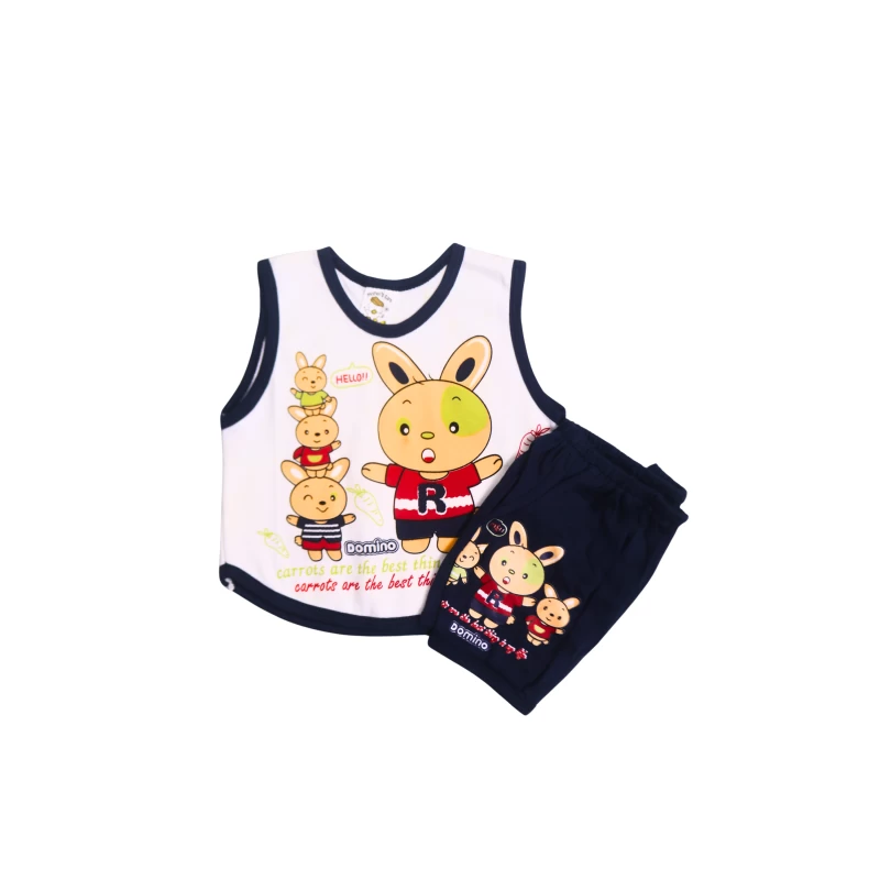 Boys’ Cartoon Bunny Tank Top & Shorts Set