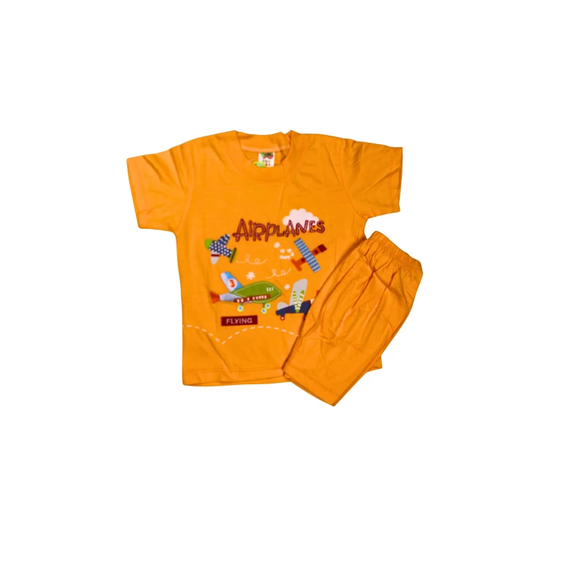 Bright Airplane Adventure Kids T-Shirt & Shorts Set