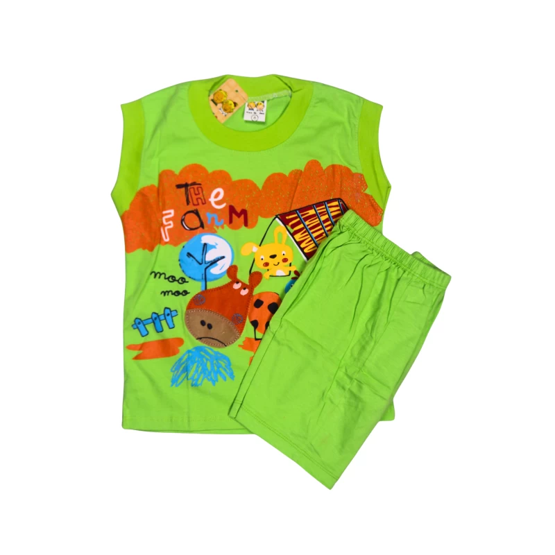 Bright Kids’ Graphic T-Shirt & Shorts Set – Farm & Animals Theme